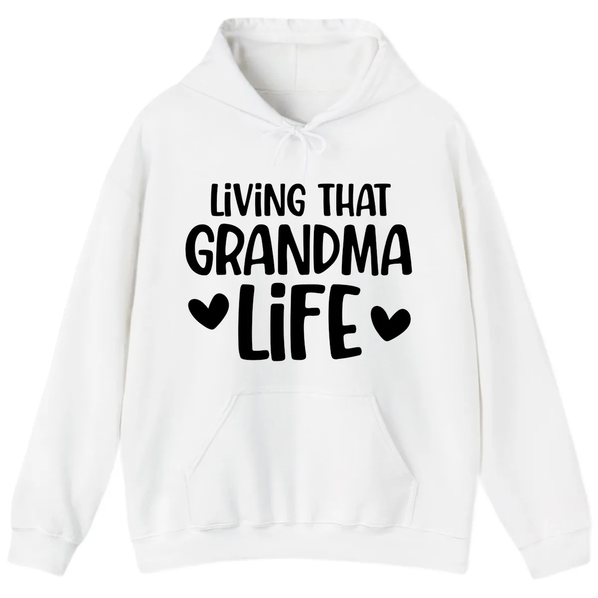 Living That Grandma Life Hoodie in White