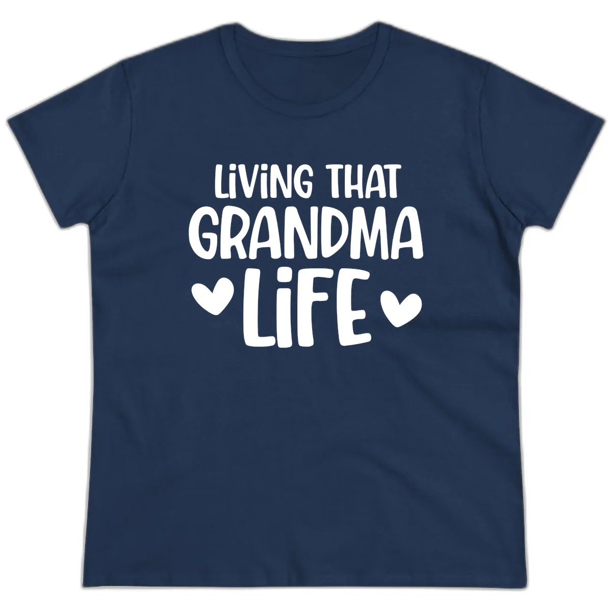 Living That Grandma Life Ladies Tee in Navy