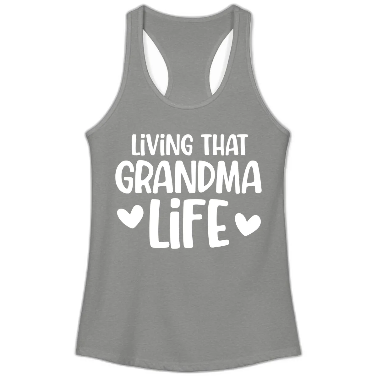 Living That Grandma Life Ladies Tank in Heather Grey
