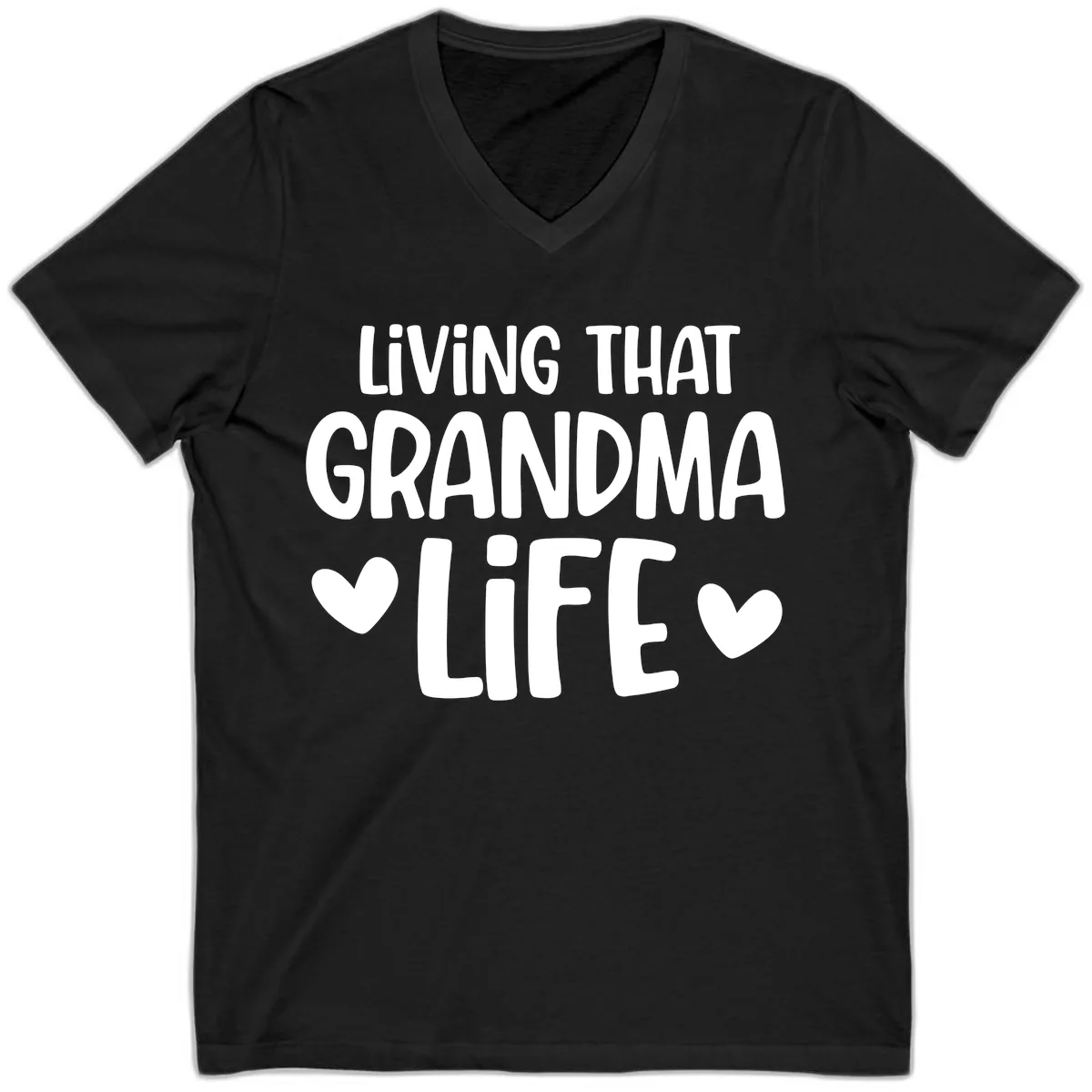 Living That Grandma Life V-Neck in Black