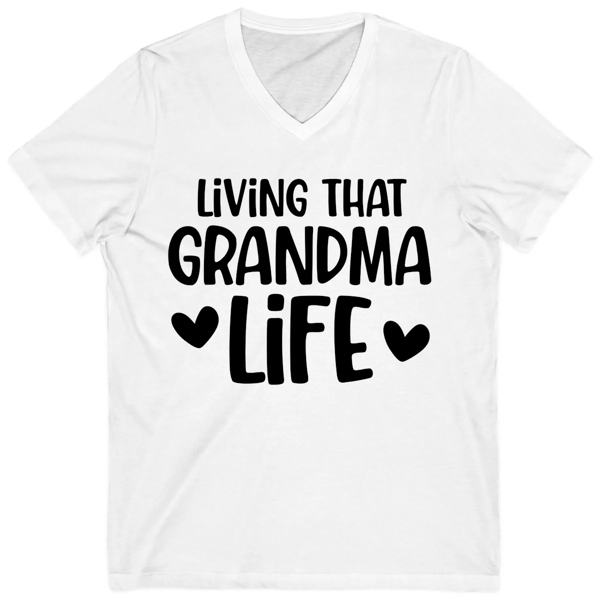 Living That Grandma Life V-Neck in White