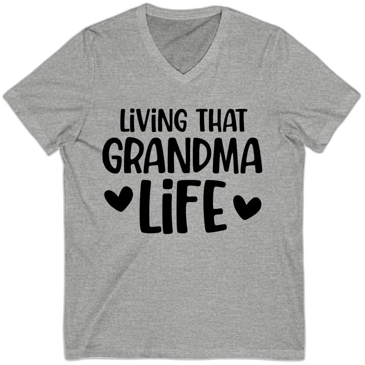 Living That Grandma Life V-Neck in Athletic Heather