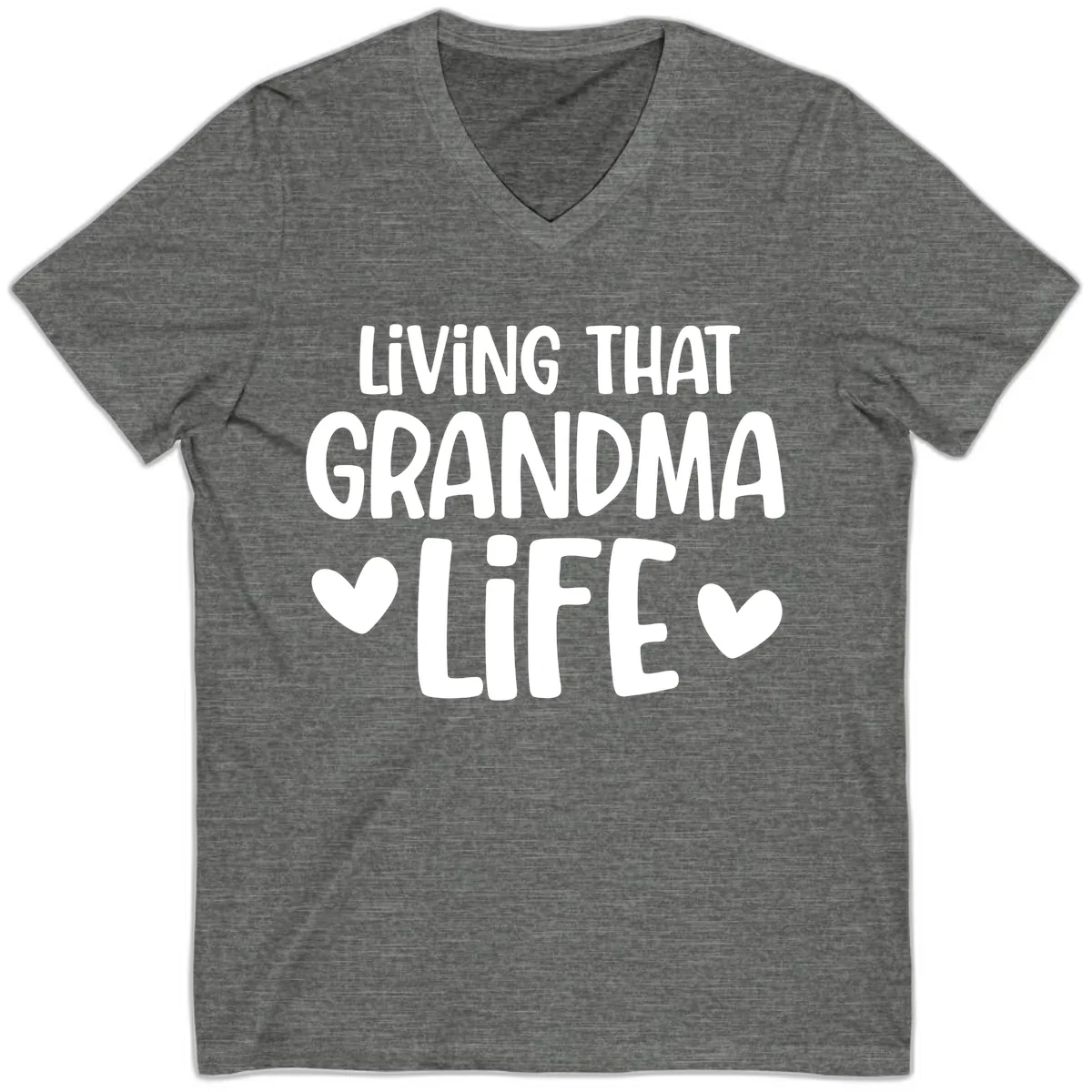 Living That Grandma Life V-Neck in Deep Heather