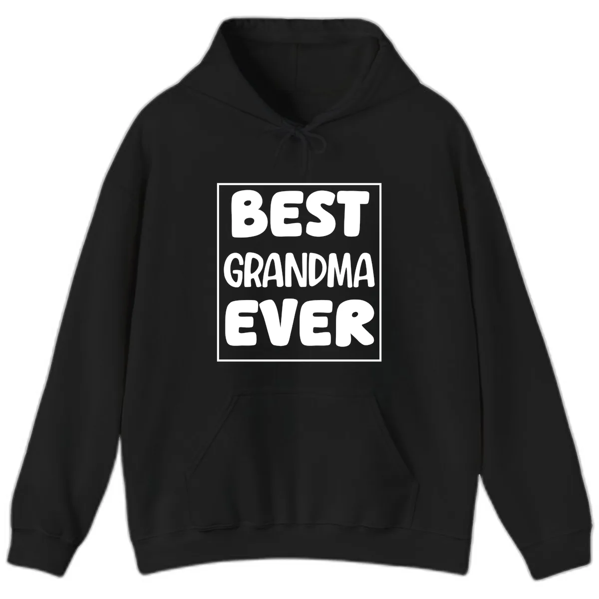 Best Grandma Ever Typography Design Hoodie in Black
