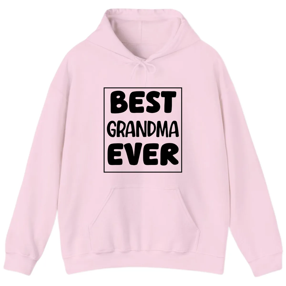 Best Grandma Ever Typography Design Hoodie in Light Pink