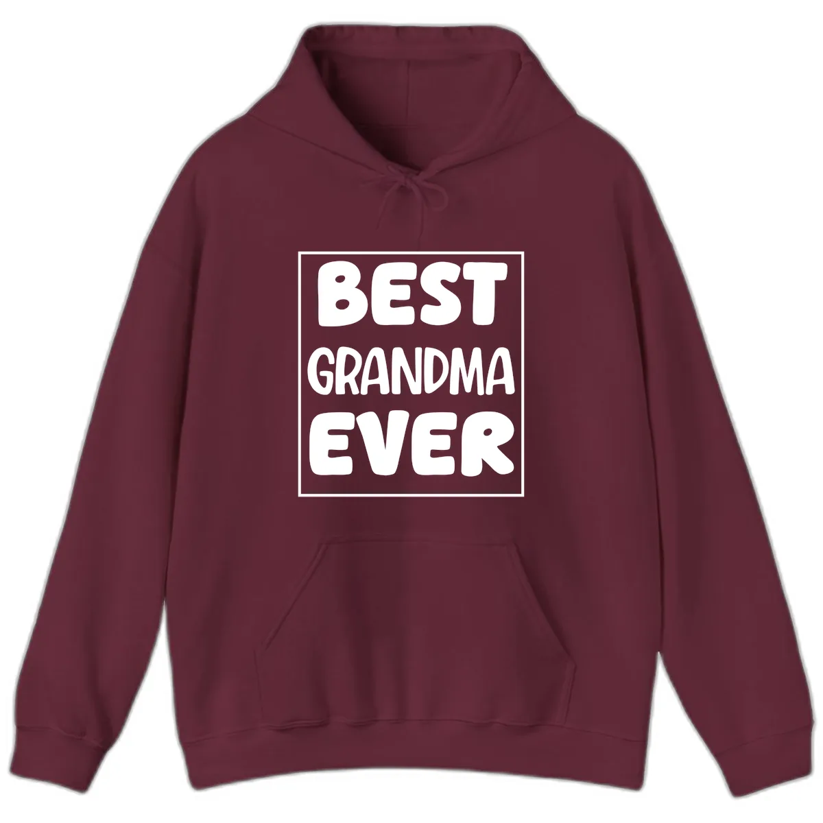 Best Grandma Ever Typography Design Hoodie in Maroon