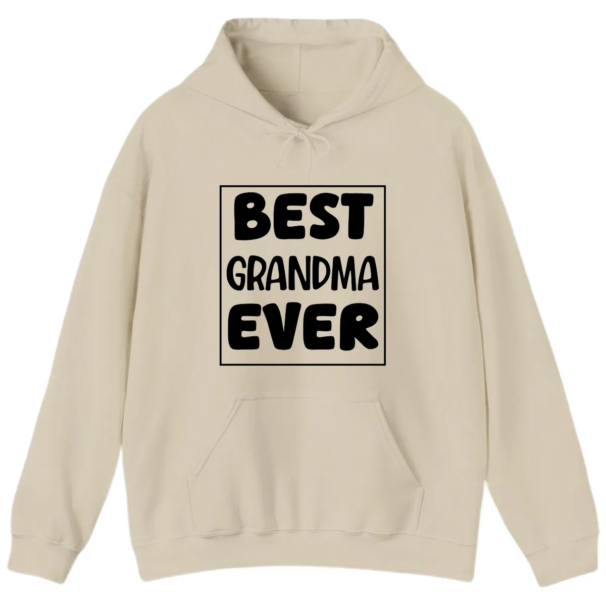 Best Grandma Ever Typography Design Hoodie in Sand