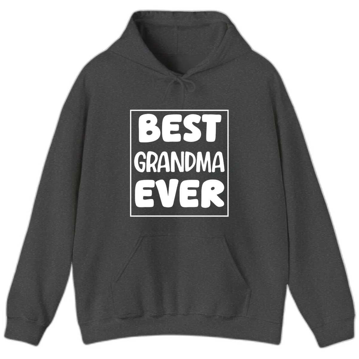 Best Grandma Ever Typography Design Hoodie in Dark Heather