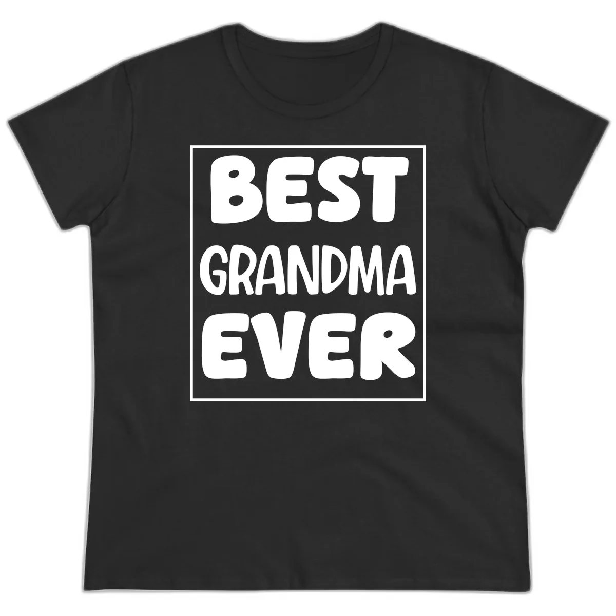 Best Grandma Ever Typography Design Ladies Tee in Black