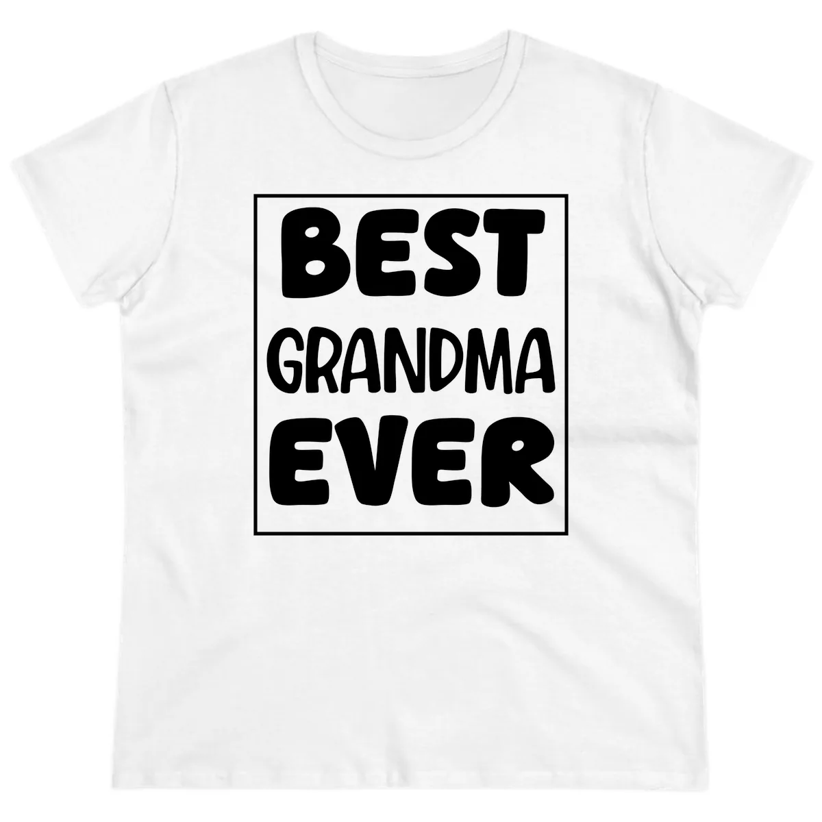 Best Grandma Ever Typography Design Ladies Tee in White