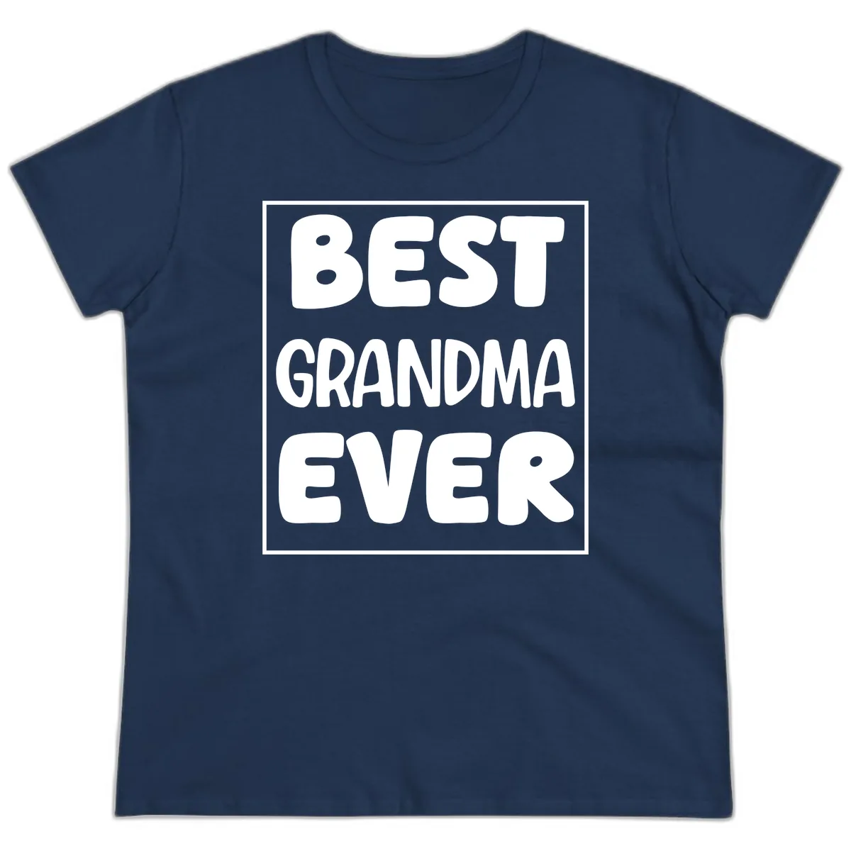 Best Grandma Ever Typography Design Ladies Tee in Navy