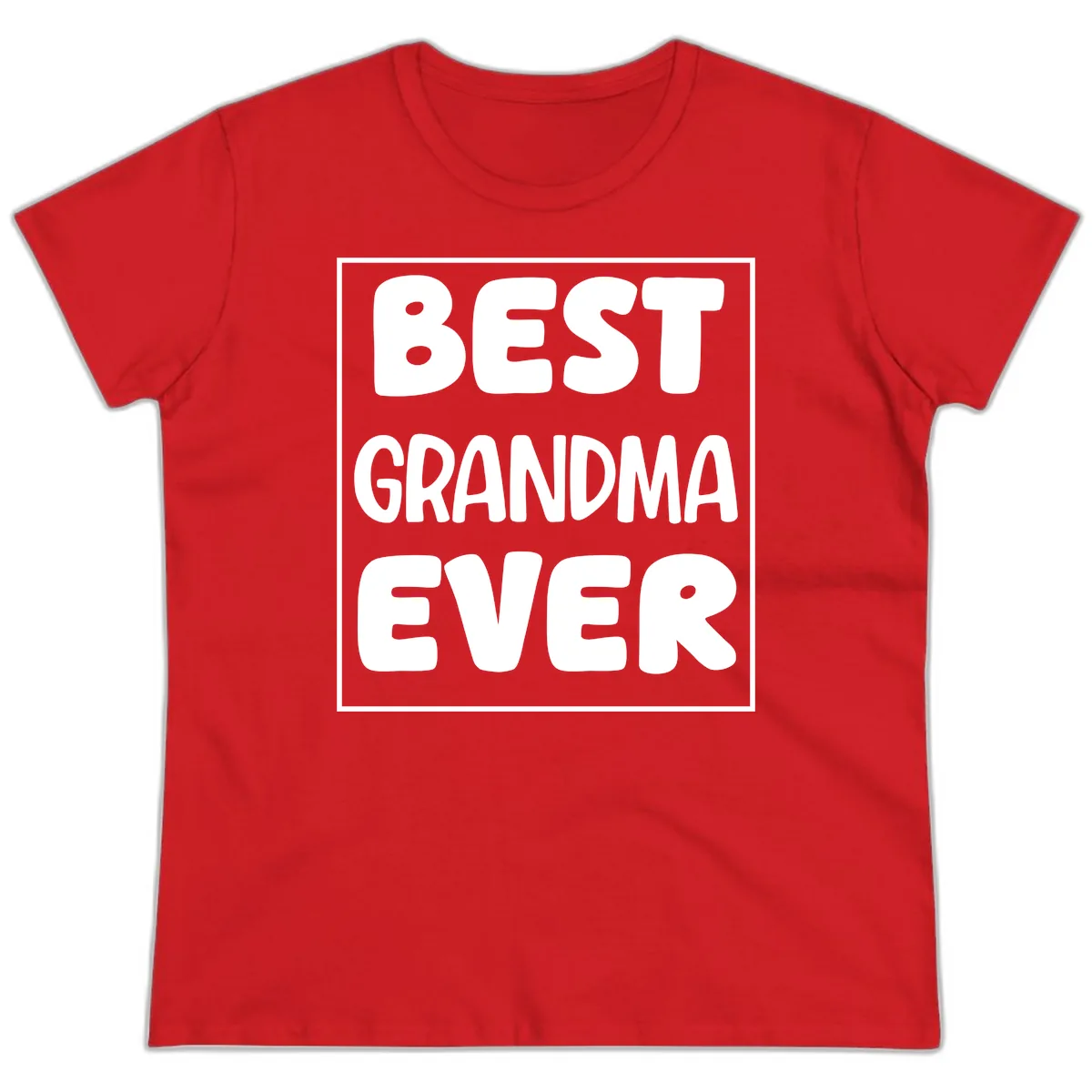 Best Grandma Ever Typography Design Ladies Tee in Red