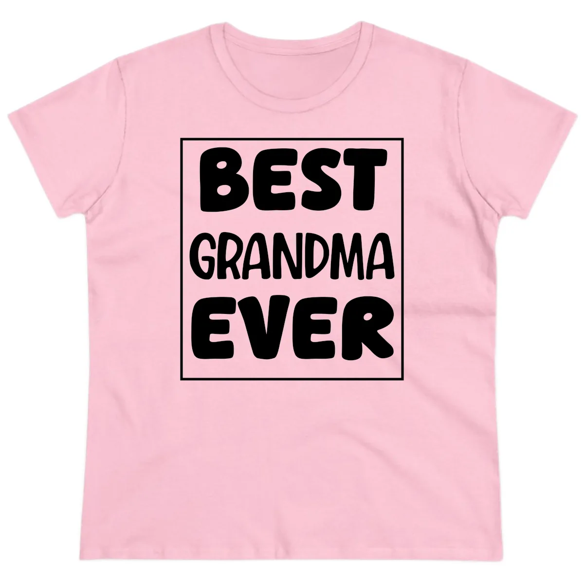 Best Grandma Ever Typography Design Ladies Tee in Light Pink