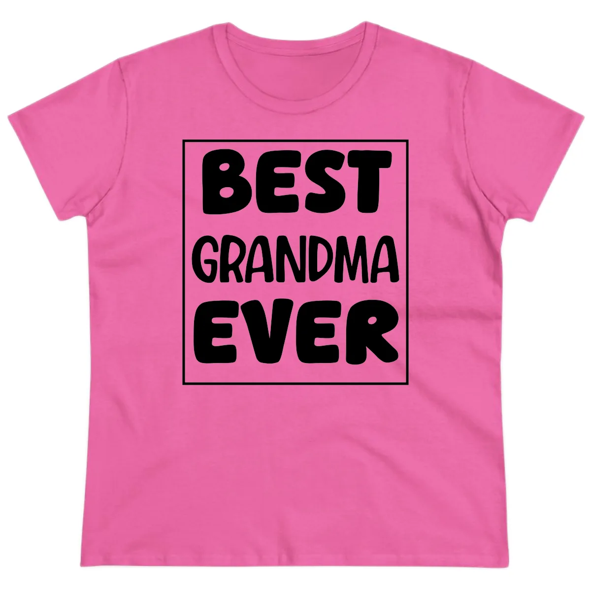 Best Grandma Ever Typography Design Ladies Tee in Azalea
