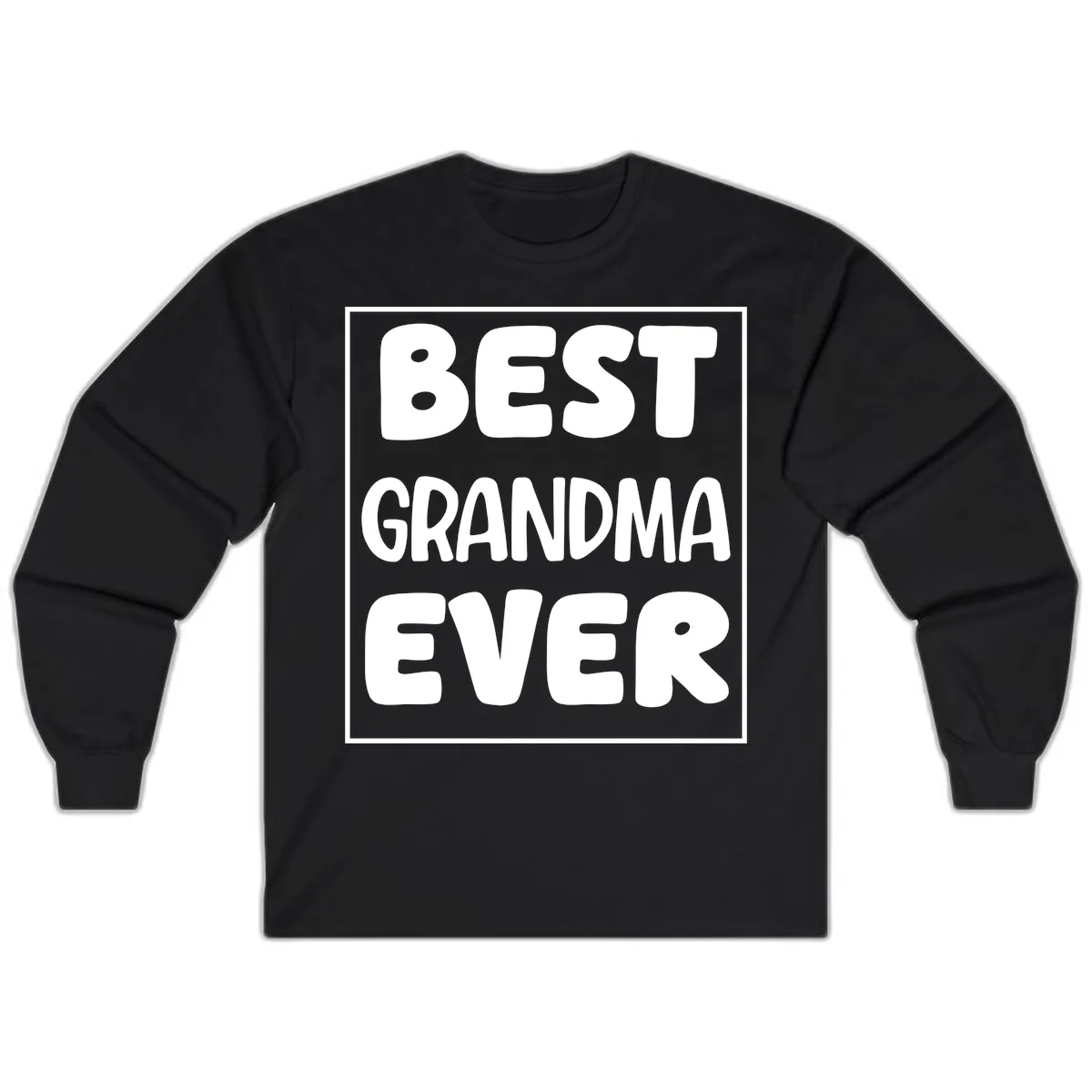 Best Grandma Ever Typography Design Long Sleeve in Black