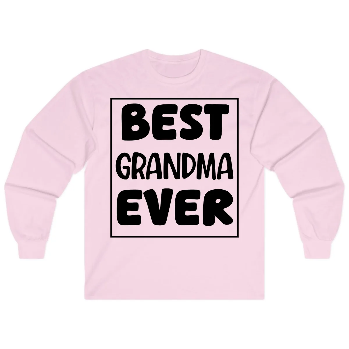 Best Grandma Ever Typography Design Long Sleeve in Light Pink
