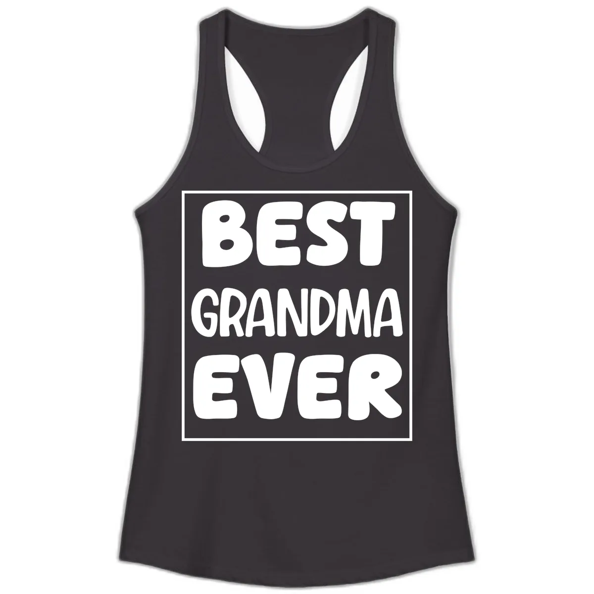 Best Grandma Ever Typography Design Ladies Tank in Black