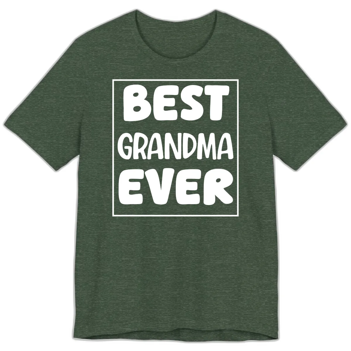 Best Grandma Ever Typography Design Premium T-Shirt in Heather Forest