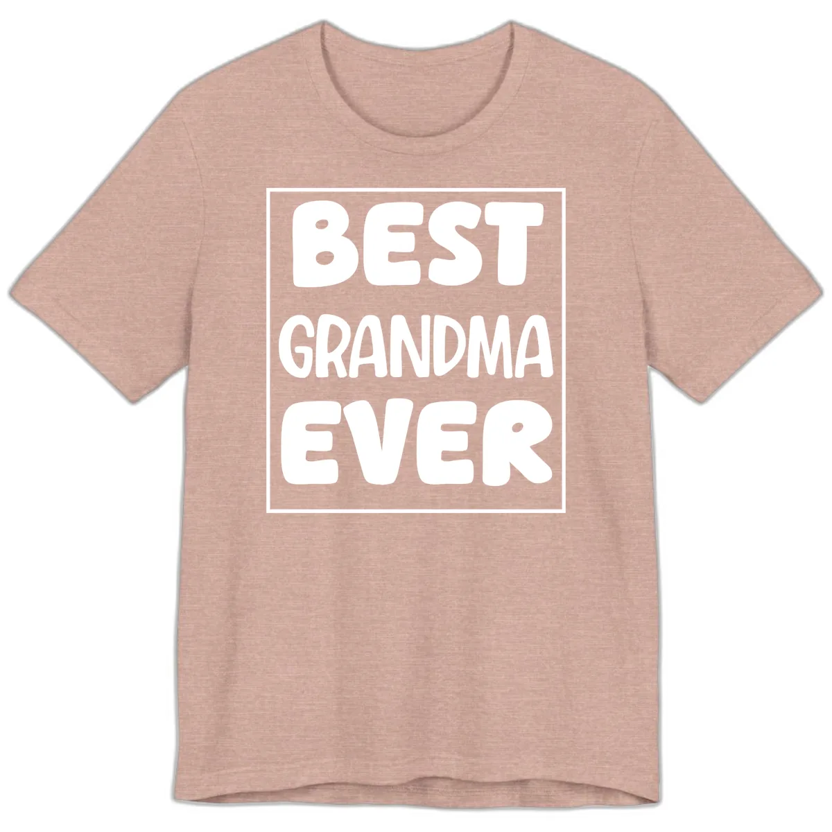 Best Grandma Ever Typography Design Premium T-Shirt in Heather Prism Peach