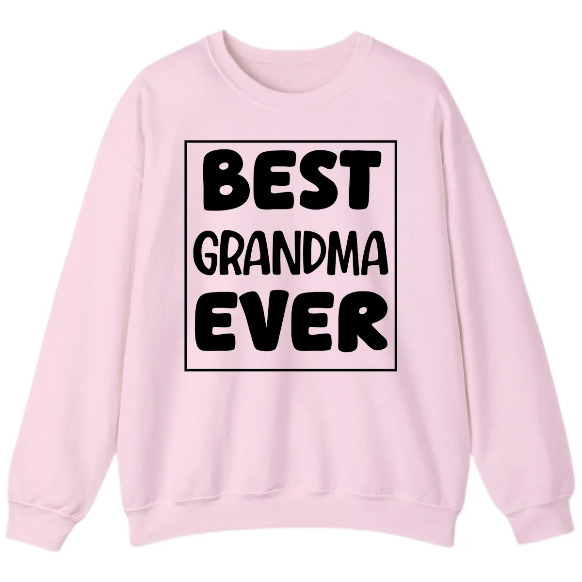 Best Grandma Ever Typography Design Sweatshirt in Light Pink