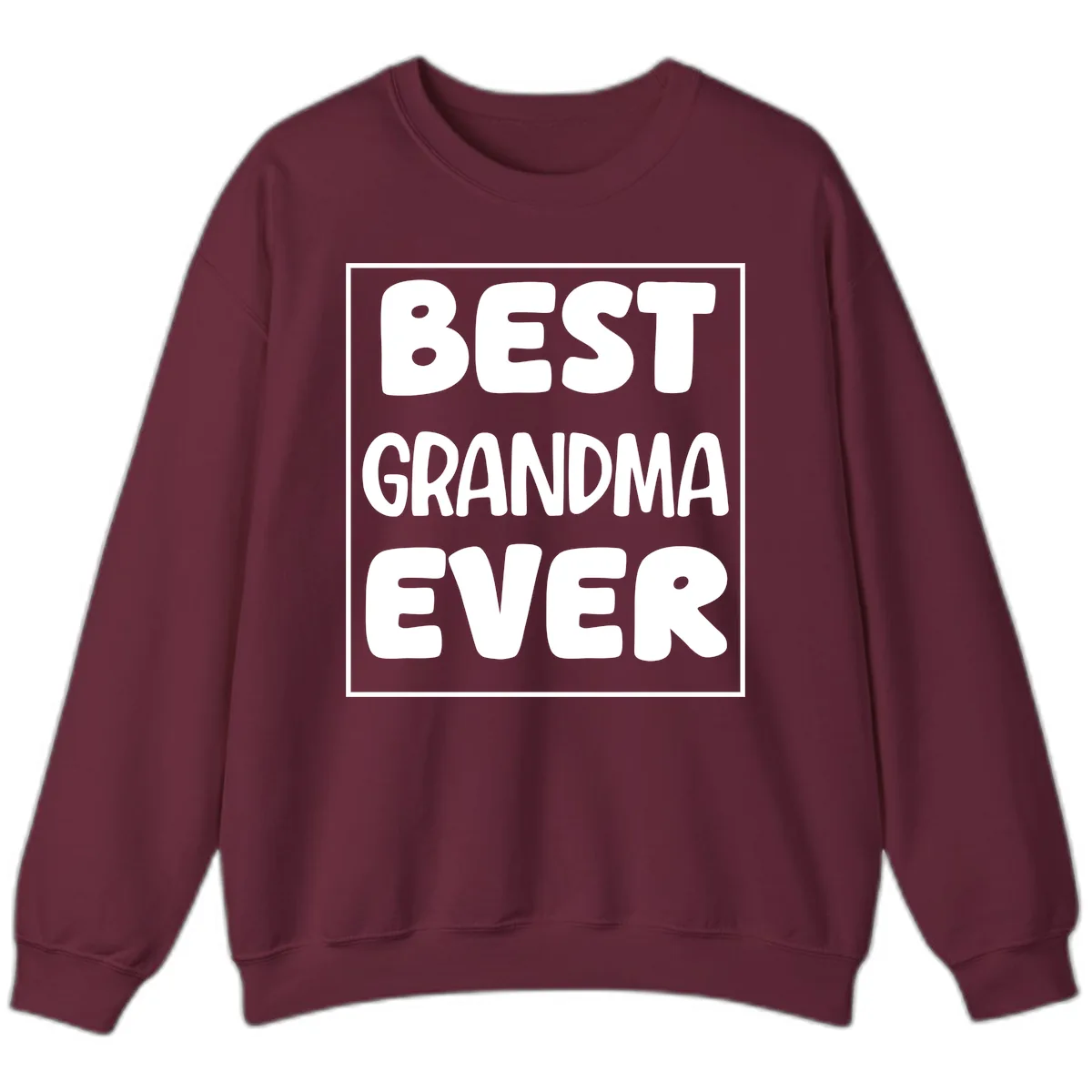 Best Grandma Ever Typography Design Sweatshirt in Maroon