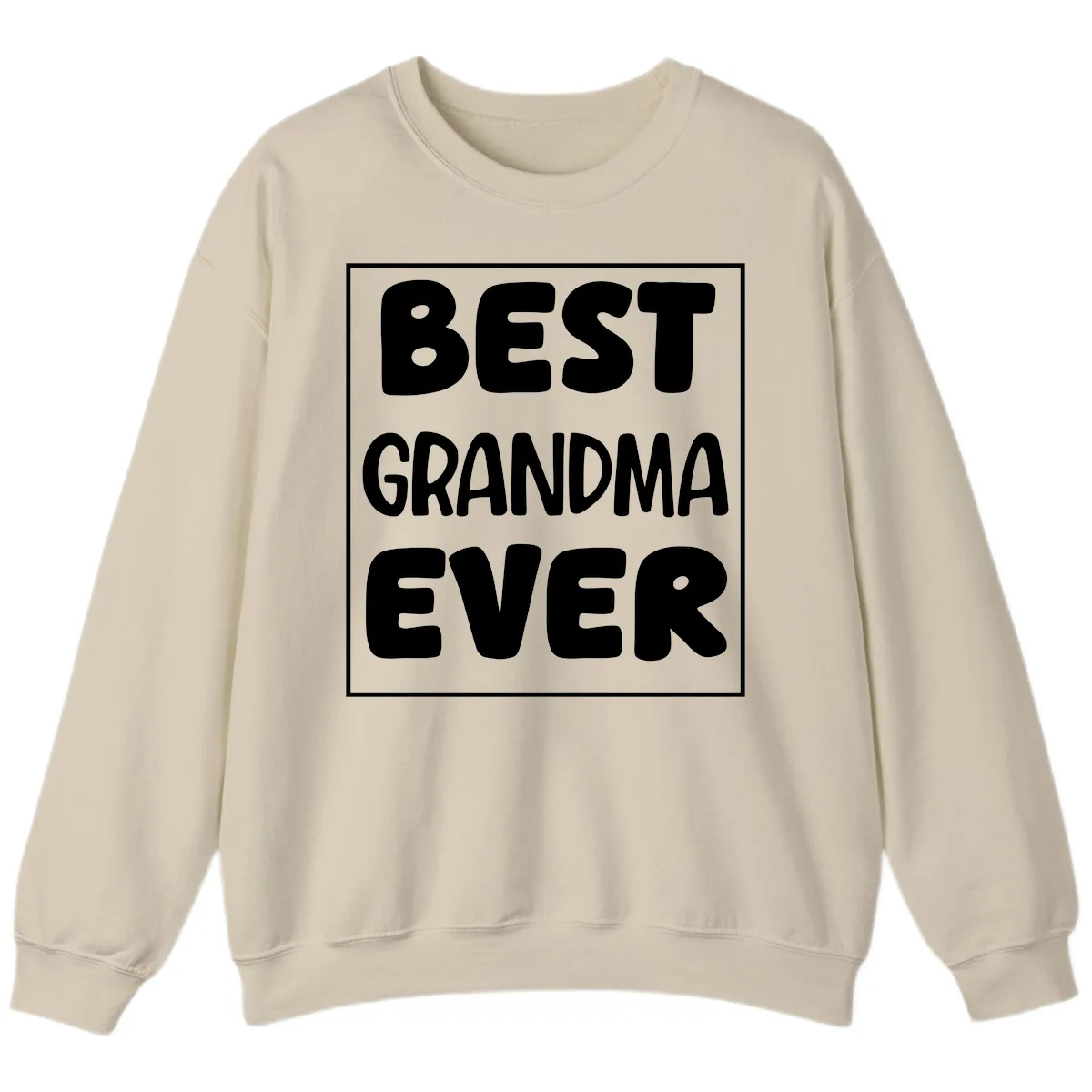 Best Grandma Ever Typography Design Sweatshirt in Sand