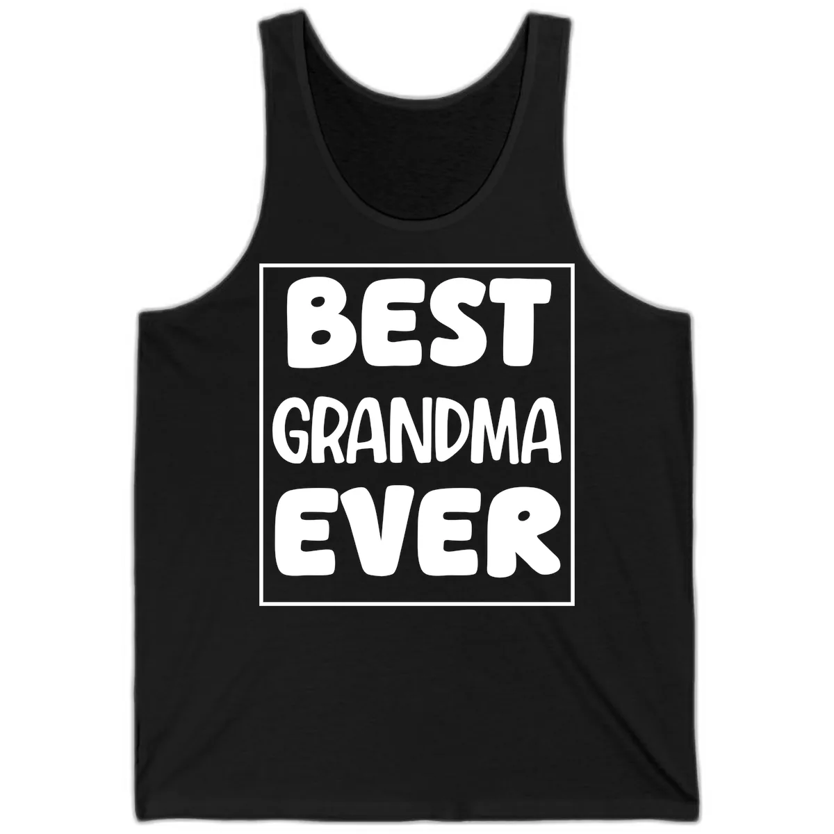 Best Grandma Ever Typography Design Tank in Black