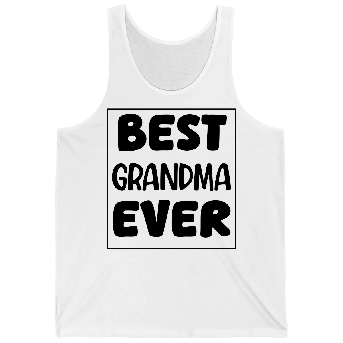 Best Grandma Ever Typography Design Tank in White