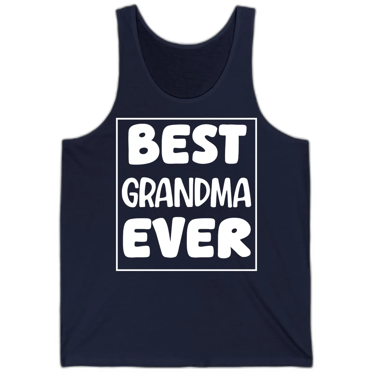 Best Grandma Ever Typography Design Tank in Navy
