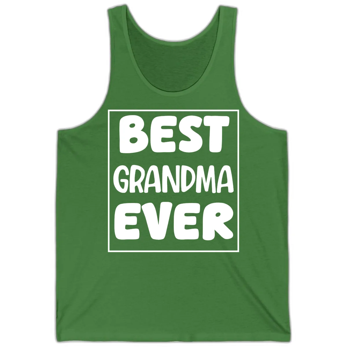 Best Grandma Ever Typography Design Tank in Leaf