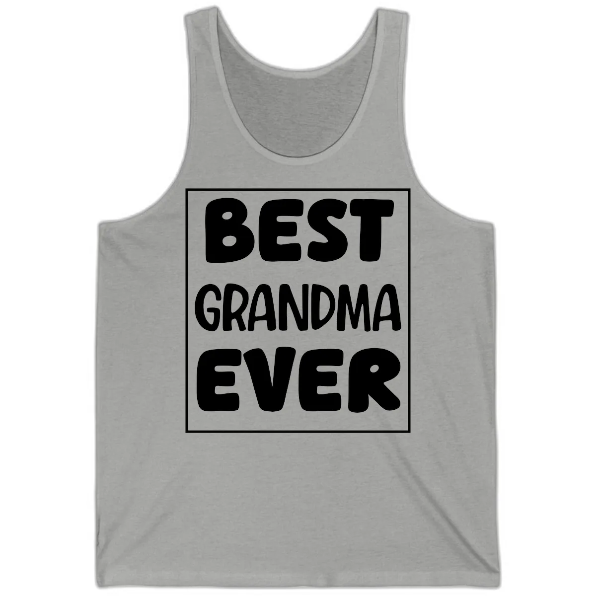 Best Grandma Ever Typography Design Tank in Athletic Heather