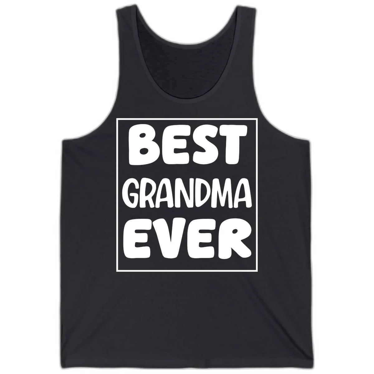 Best Grandma Ever Typography Design Tank in Dark Grey