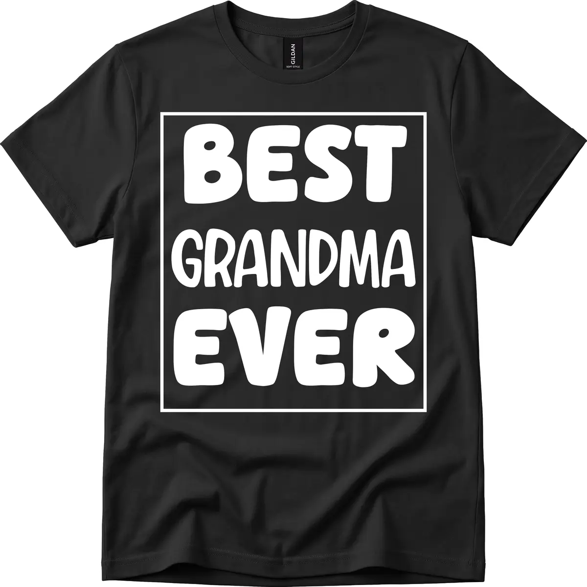 Best Grandma Ever Typography Design T-Shirt in Black