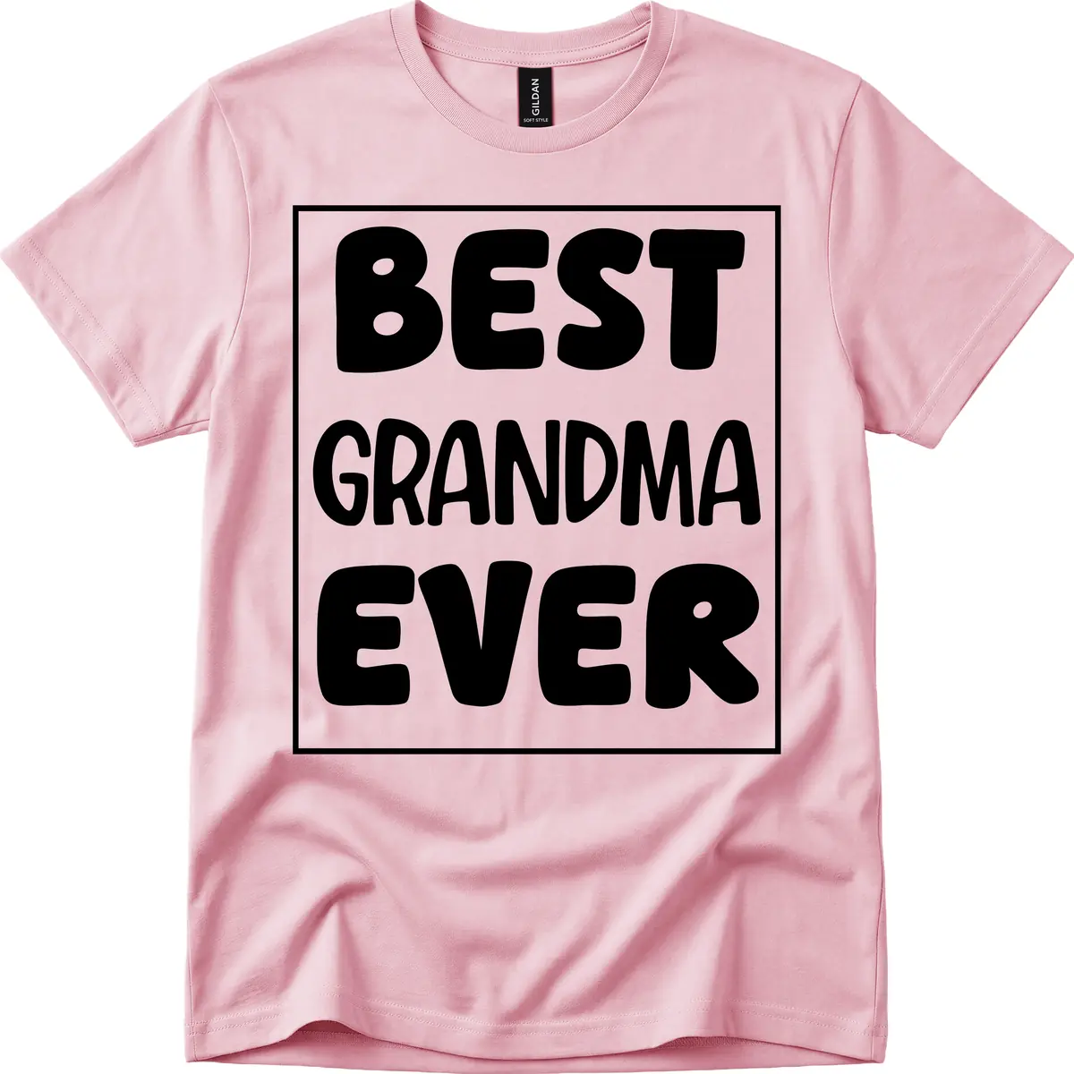 Best Grandma Ever Typography Design T-Shirt in Light Pink