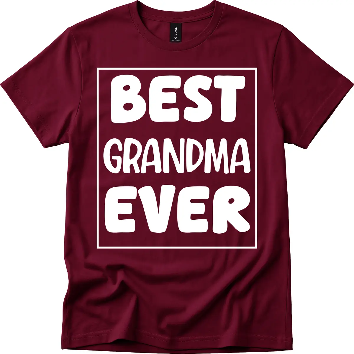 Best Grandma Ever Typography Design T-Shirt in Maroon