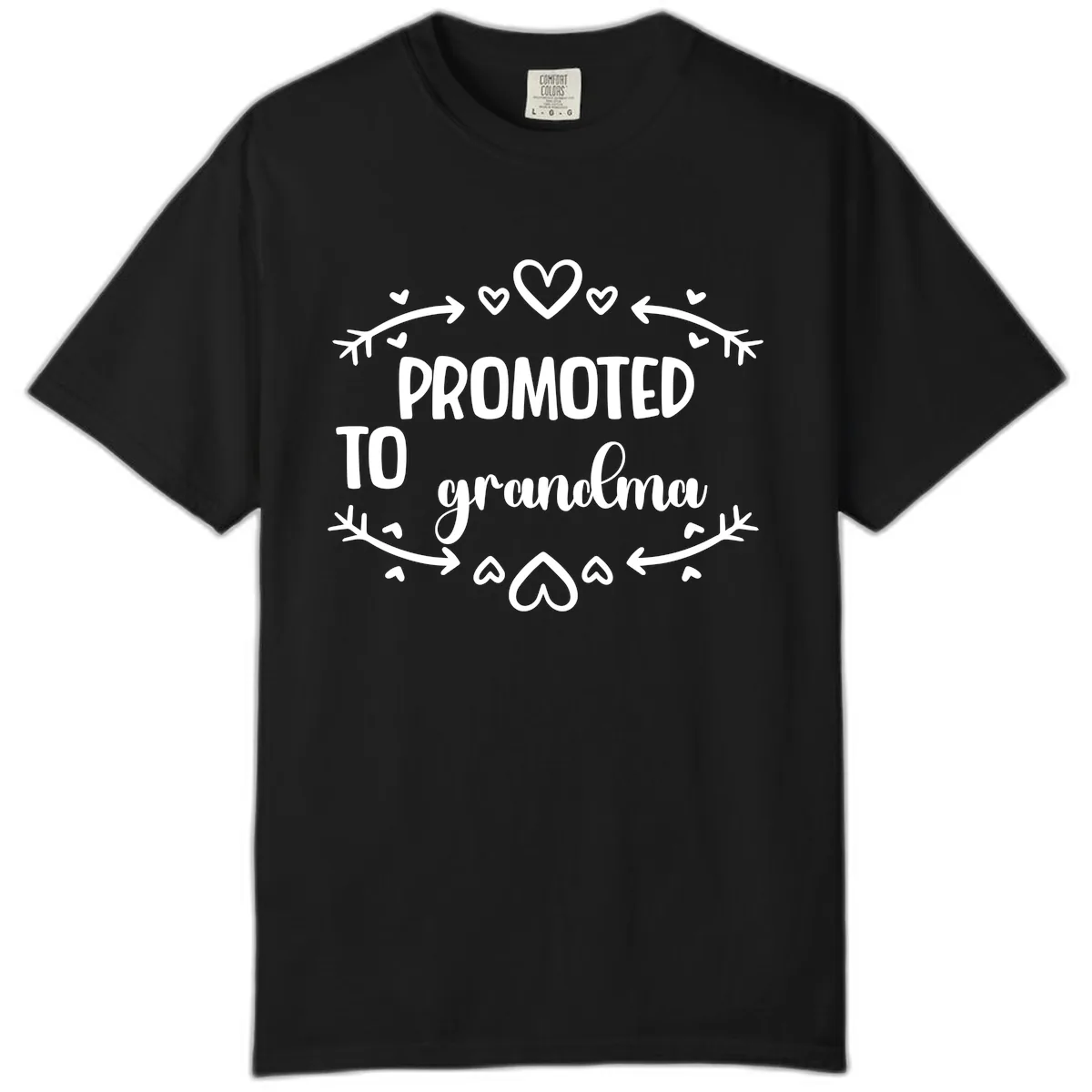 Promoted To Grandma Announcement Comfort Color in Black