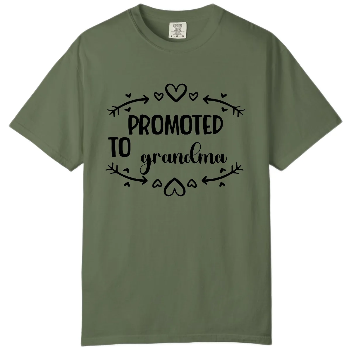 Promoted To Grandma Announcement Comfort Color in Sage