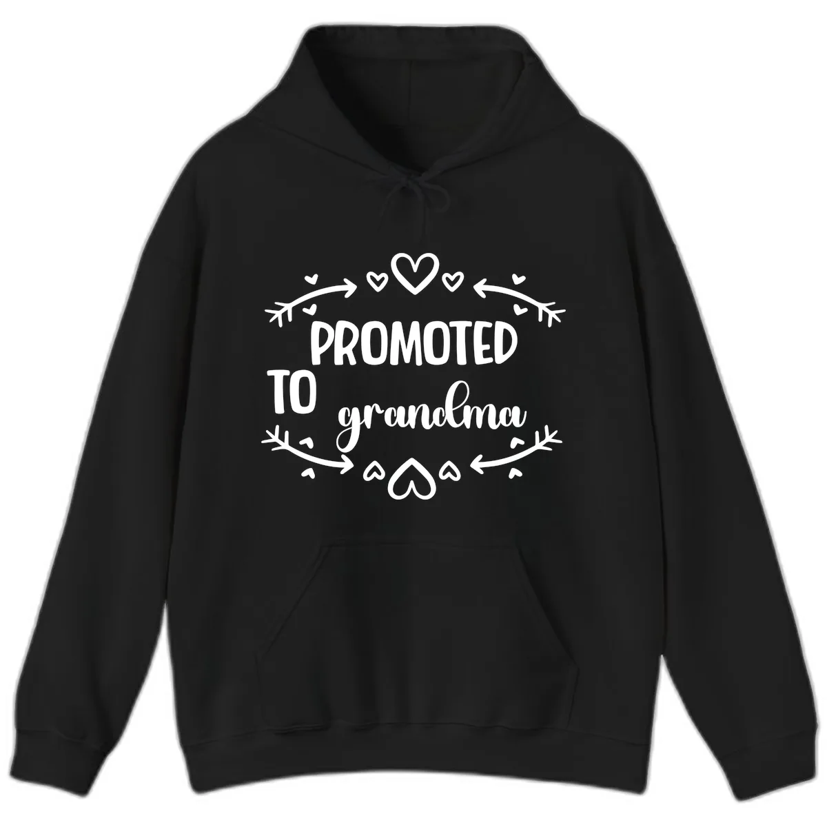 Promoted To Grandma Announcement Hoodie in Black