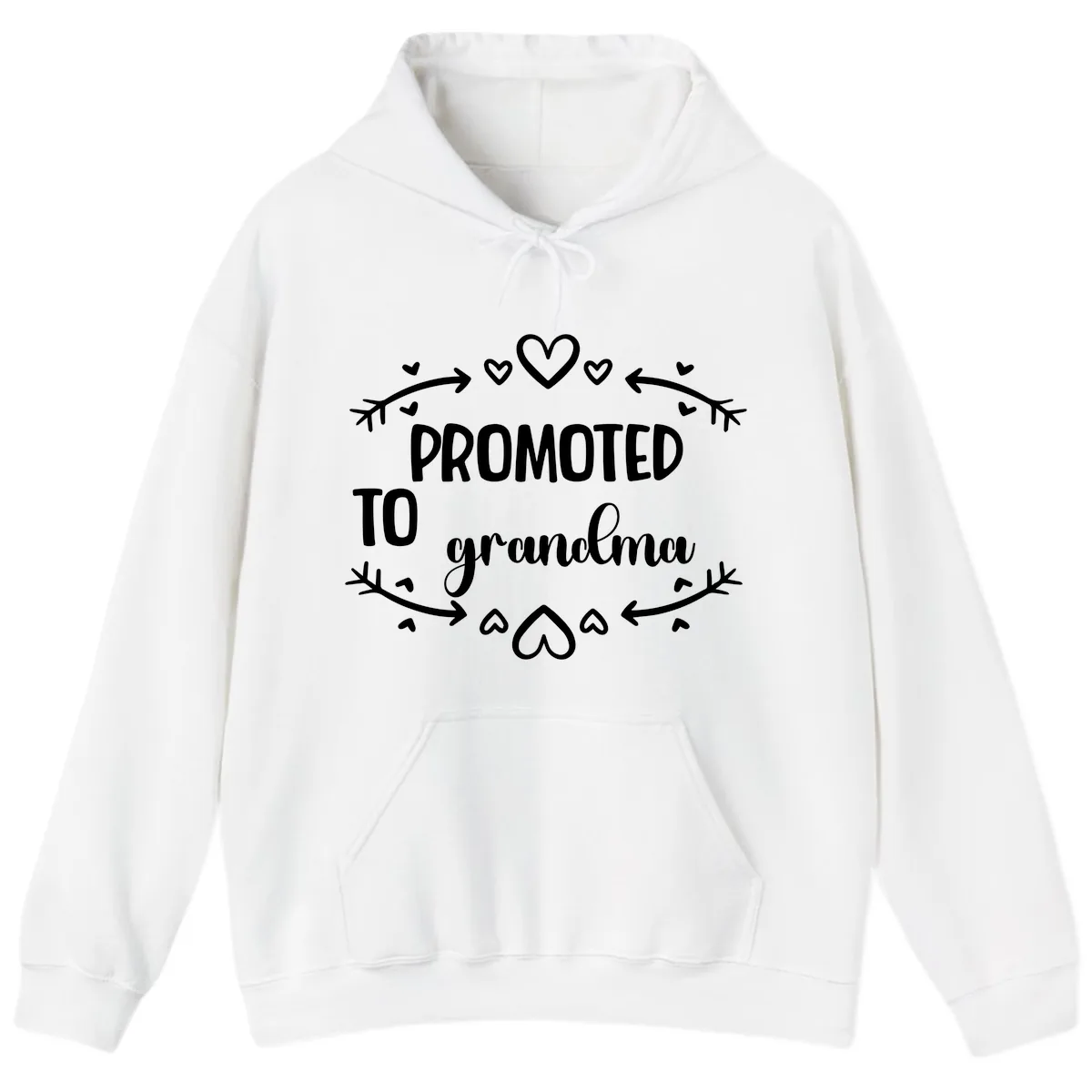 Promoted To Grandma Announcement Hoodie in White