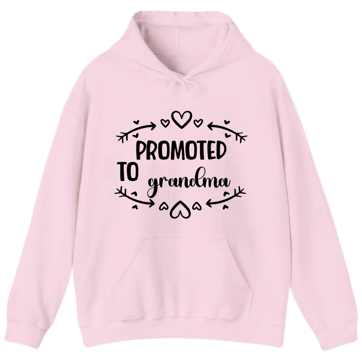 Promoted To Grandma Announcement Hoodie in Light Pink