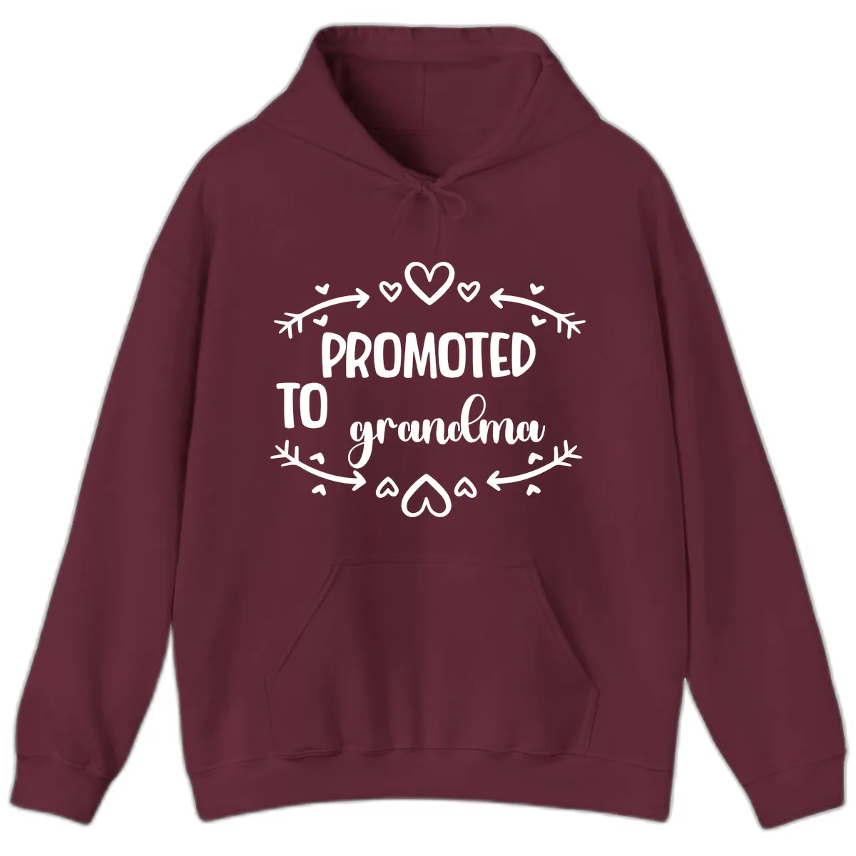 Promoted To Grandma Announcement Hoodie in Maroon