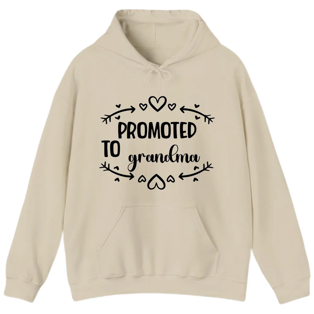 Promoted To Grandma Announcement Hoodie in Sand