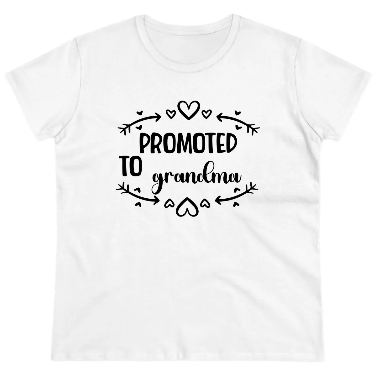 Promoted To Grandma Announcement Ladies Tee in White