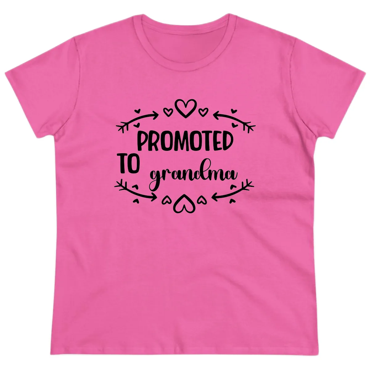Promoted To Grandma Announcement Ladies Tee in Azalea