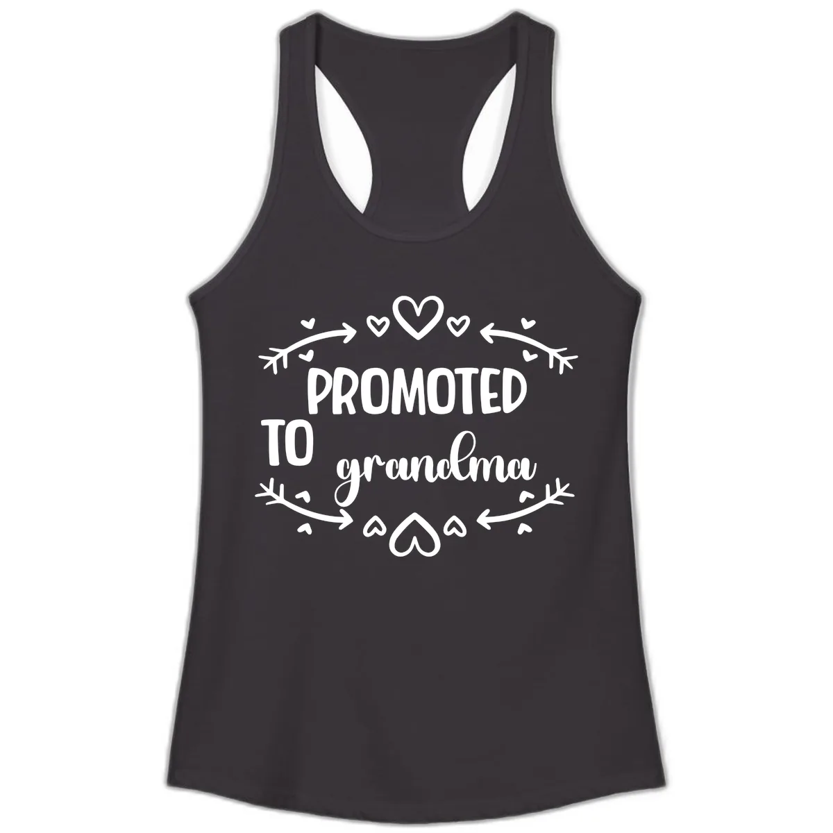 Promoted To Grandma Announcement Ladies Tank in Black