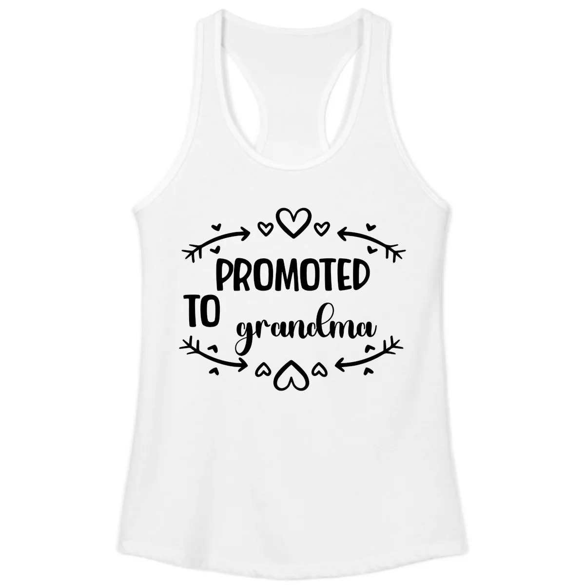 Promoted To Grandma Announcement Ladies Tank in White