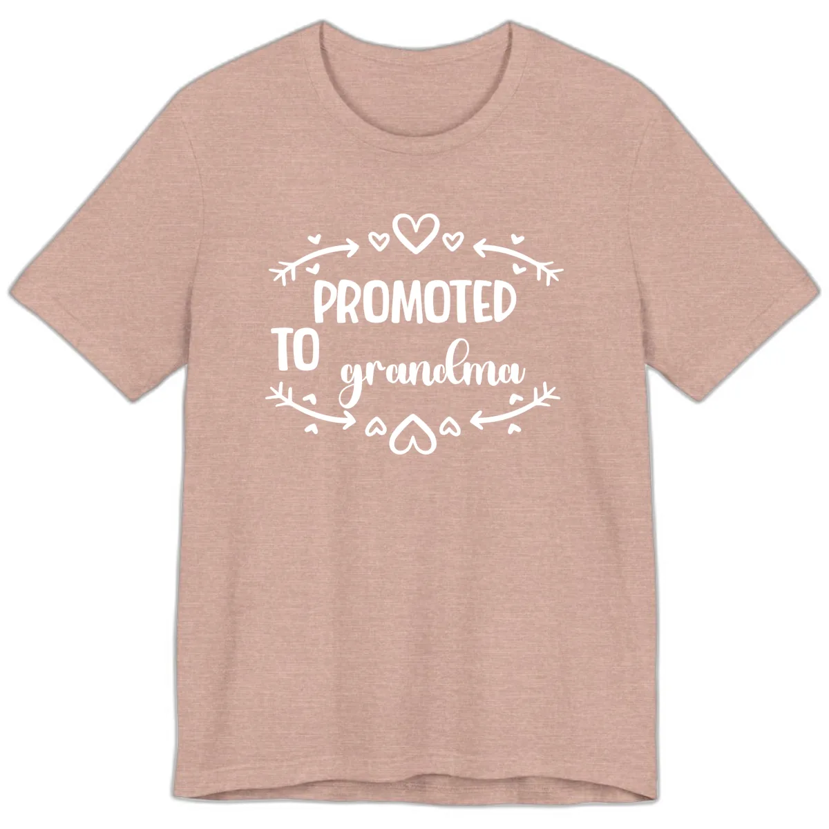 Promoted To Grandma Announcement Premium T-Shirt in Heather Prism Peach