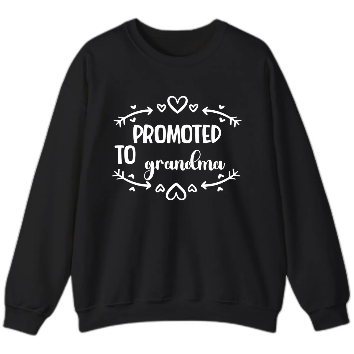 Promoted To Grandma Announcement Sweatshirt in Black