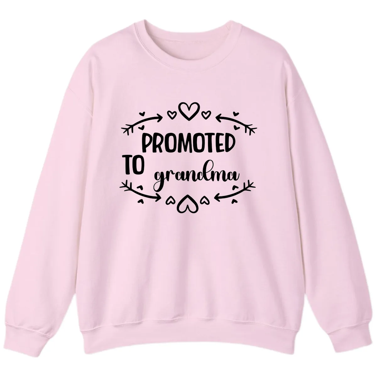 Promoted To Grandma Announcement Sweatshirt in Light Pink