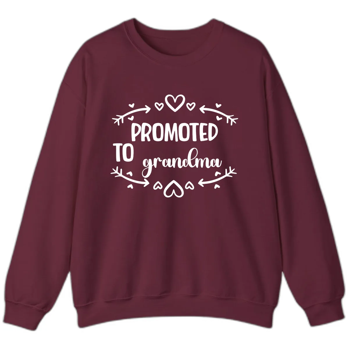 Promoted To Grandma Announcement Sweatshirt in Maroon